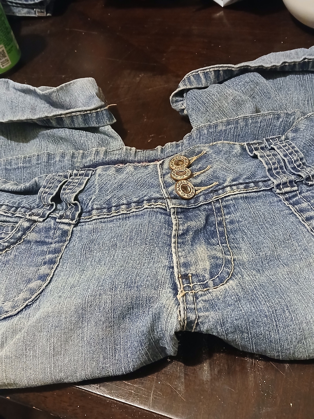 Women's Light Blue Denim Jeans with Triple Button Waist
